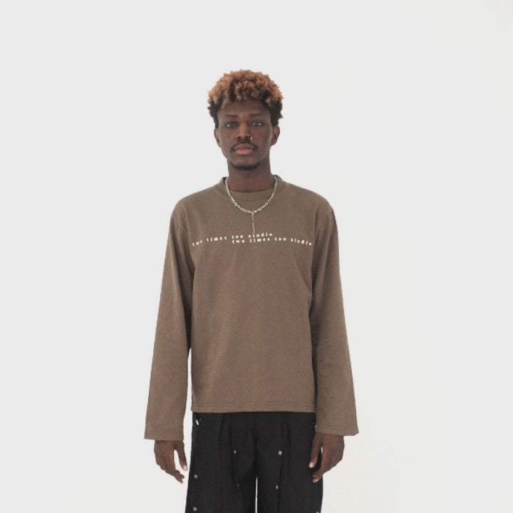 Double Logo Tee - Coffee