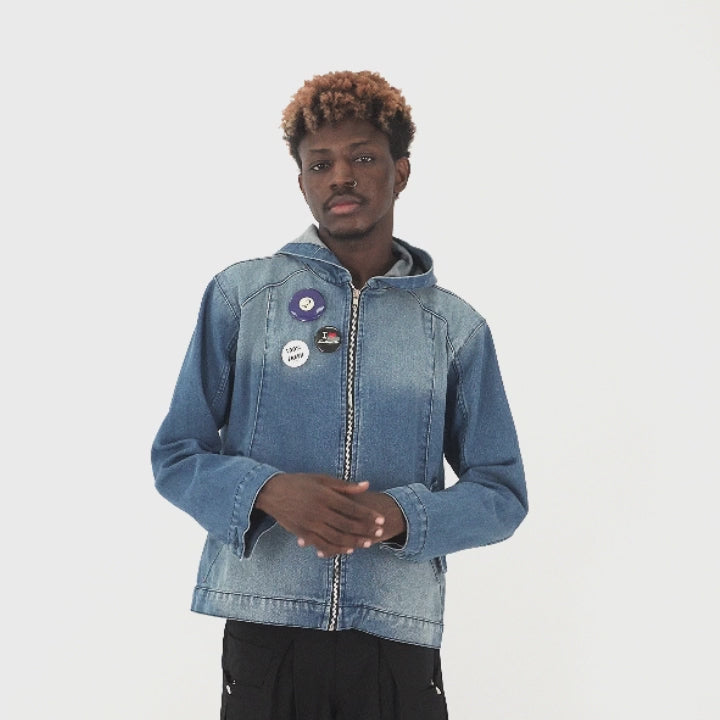 Denim Active Jacket - Washed Blue